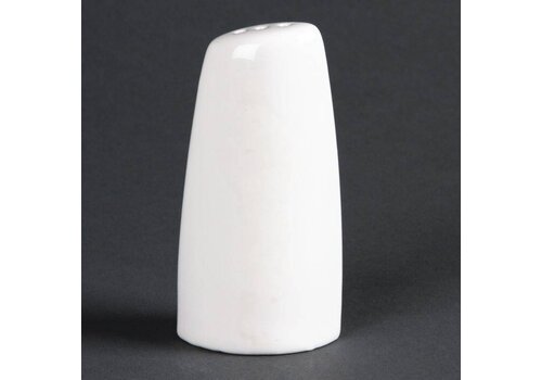  HorecaTraders Witte porselein peperstrooier | 8,5cm  (6 stuks) 