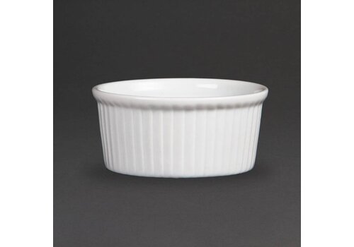  Olympia Wit Porselein Ramekin Geribbeld 9cm | 12 stuks 