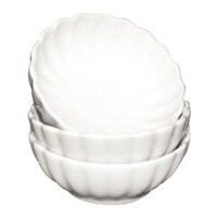 Geribbelde Witte Porselein Kom | 12 stuks