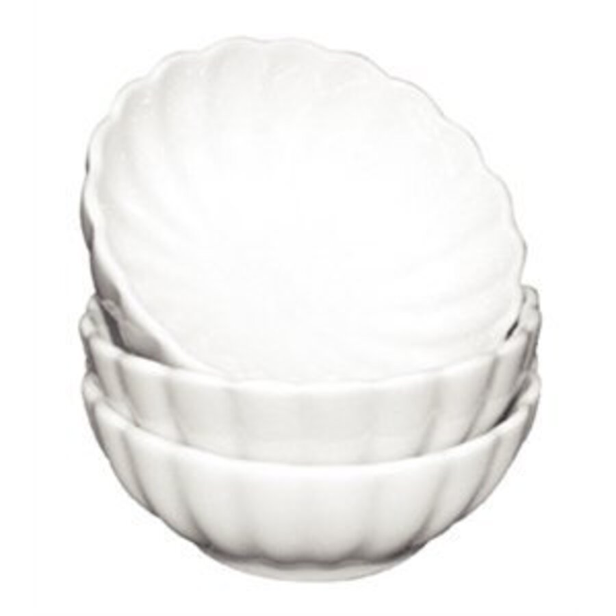 Geribbelde Witte Porselein Kom | 12 stuks