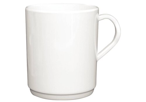  HorecaTraders Melamine Witte Mok 35cl | 6 stuks 