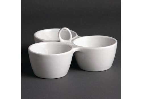  Olympia Porselein Wit Sausschotels 3 vakken 