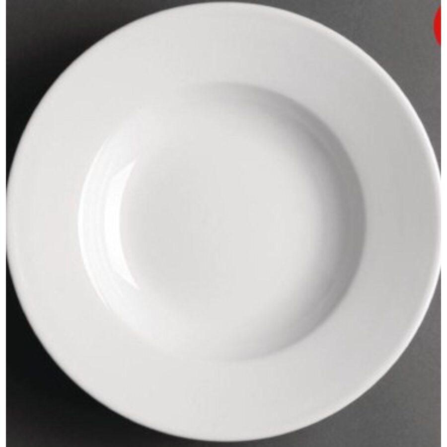 Wit porselein diep bord | 23 cm (stuks 6)