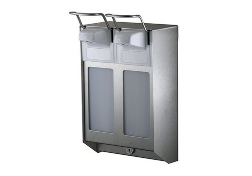  HorecaTraders Dubbele Zeepdispenser RVS | 500 ml 