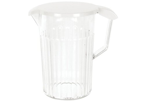  HorecaTraders Polycarbonaat schenkkan met ABS deksel, 1,4 l 