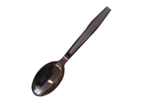  HorecaTraders Wegwerp Theelepel zwart 15cm (100 stuks) 