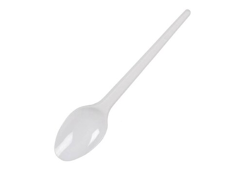  HorecaTraders Wegwerp Plastic Lepel Wit 15 cm (100 stuks) 