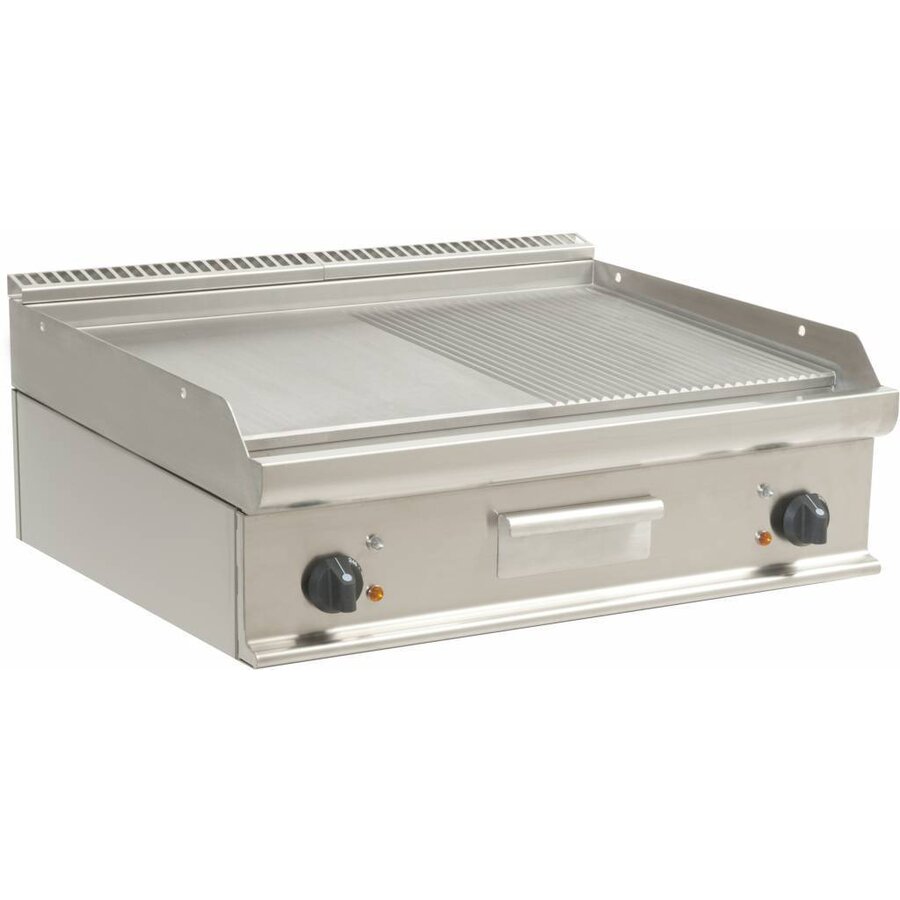 Horeca Grillplaat Glad/Geribbeld | 80x70cm