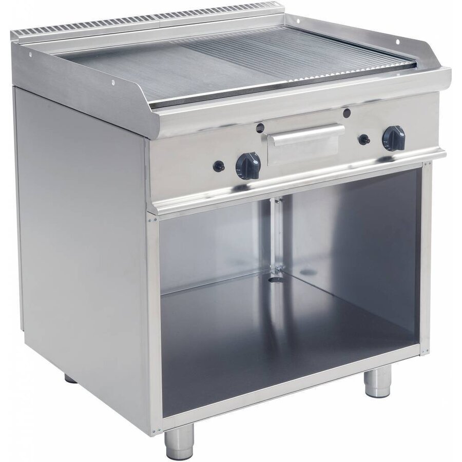 Gas Grillplaat Glad/Geribbeld | 80x70x85cm