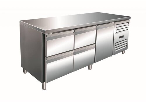 Saro RVS Koelbank met 1 deur en 4 laden | 179,5 x 70 x 89/95 cm 
