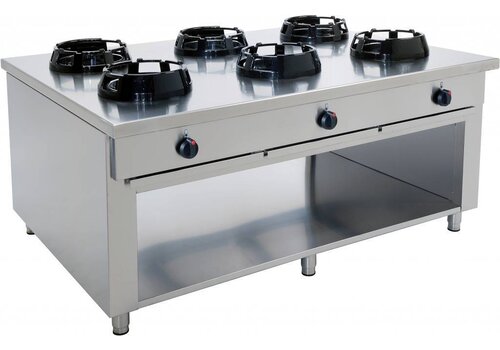  Saro Horeca Wokplaat met 6 gasbranders 