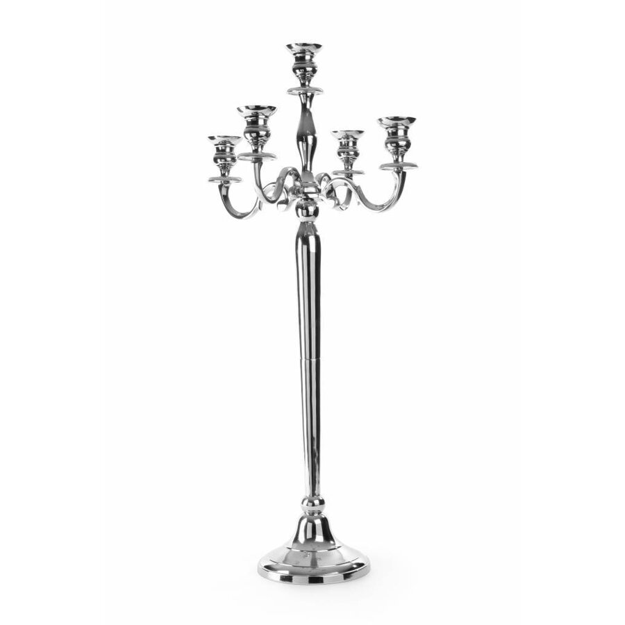 Aluminium Kandelaar voor 5 kaarsen | 118 cm