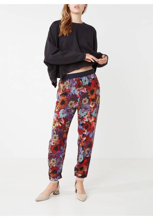 P-Filo Loose Fit Trousers With Bloemendessin