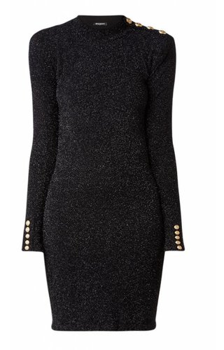 Balmain Sleeveless Dress With Lurex And Button Detail 