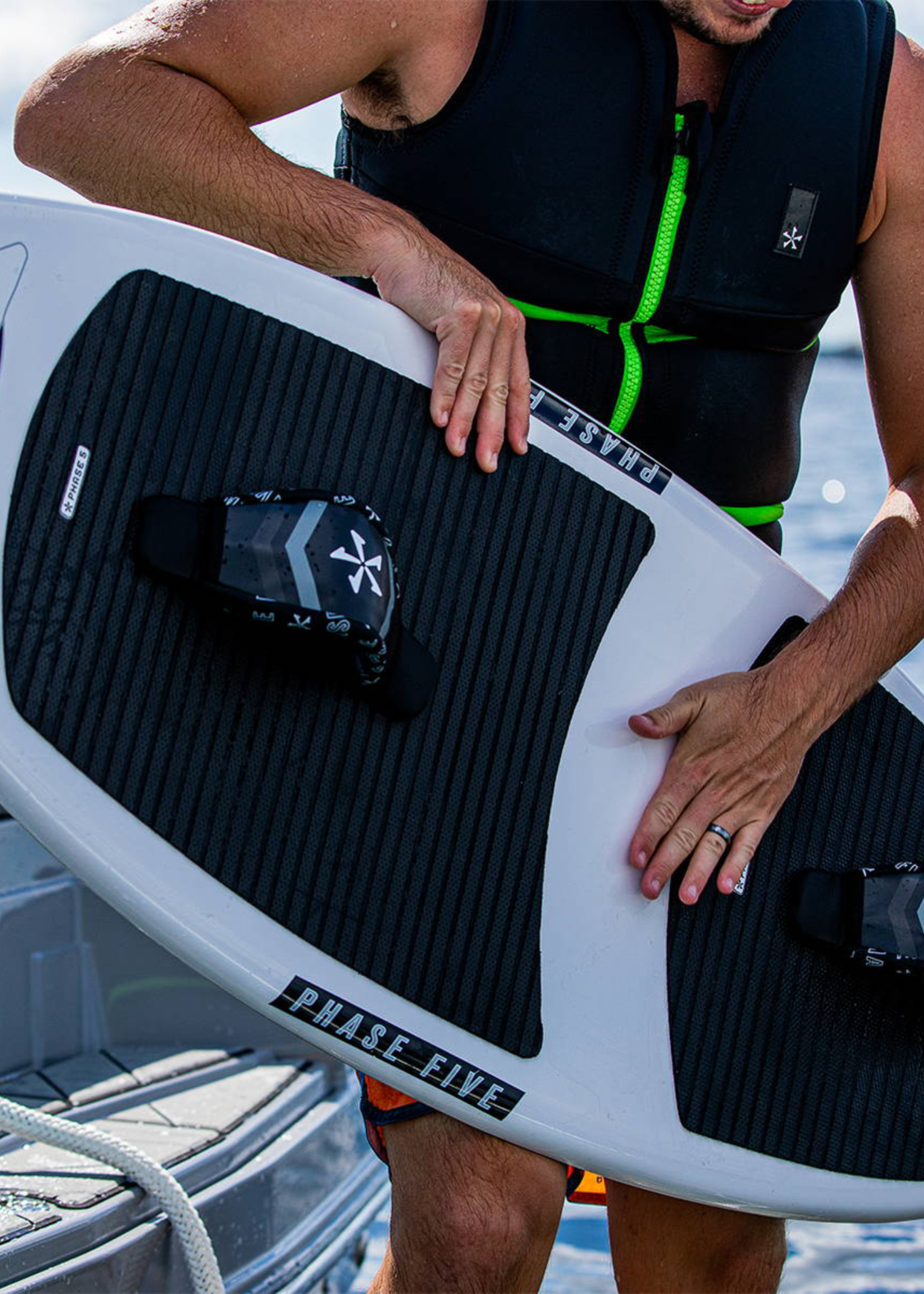 Phase Five Ratchet 54" Skim Style Wakesurf with Foot Straps Crazy Dude