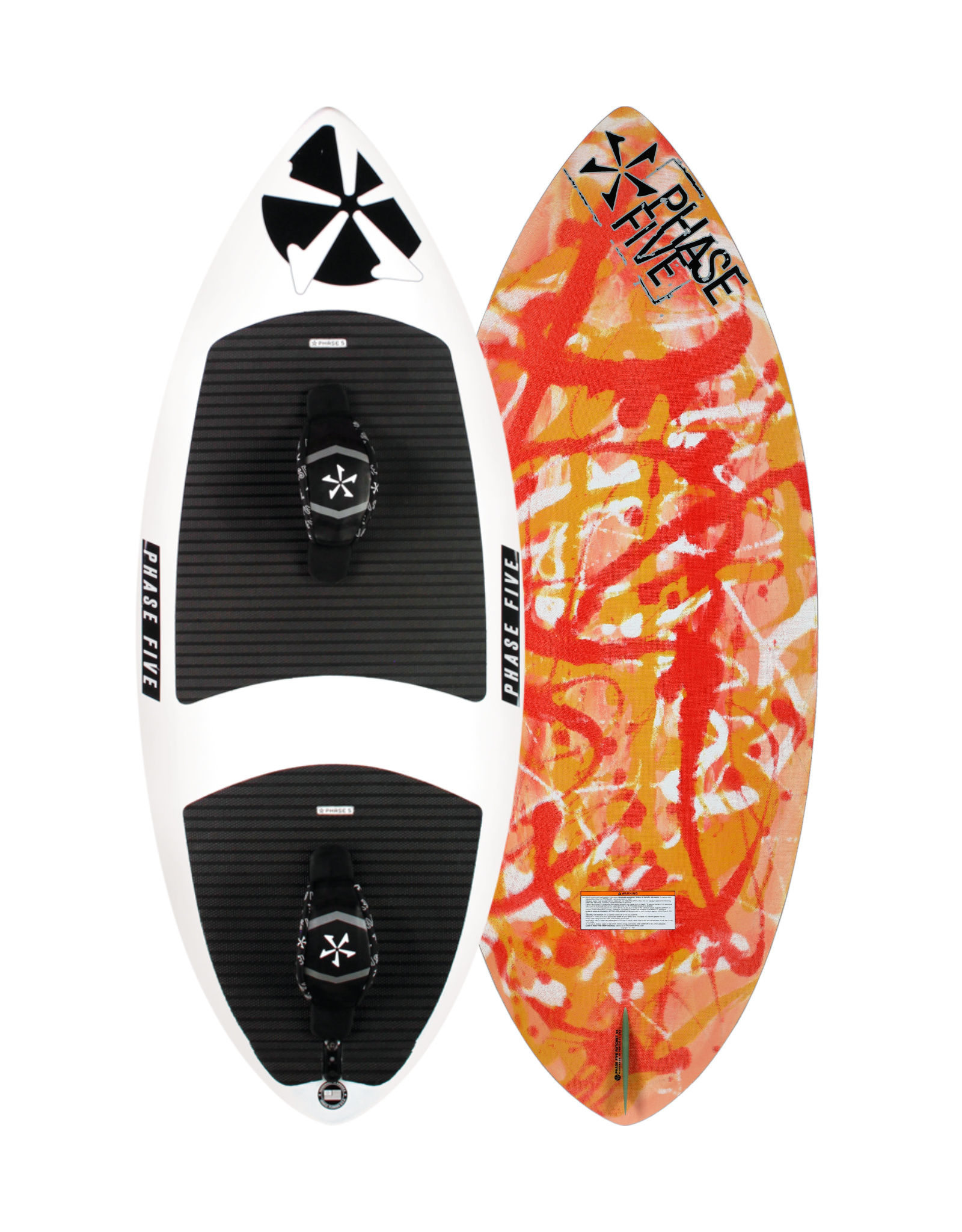 Phase Five Ratchet 54" Skim Style Wakesurf with Foot Straps Crazy Dude