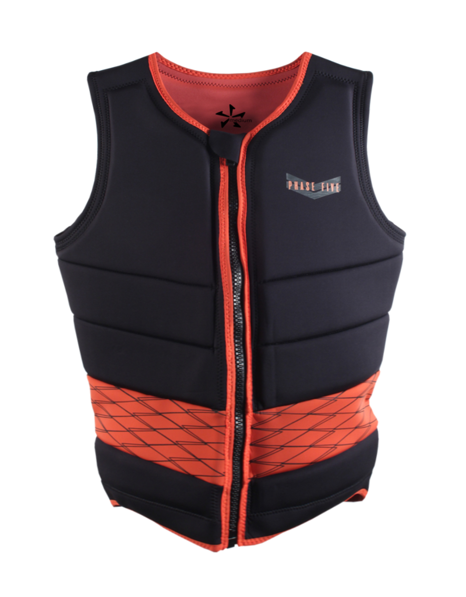 Phase Five Mens Pro Wakesurfing Vest Orange Crazy Dude