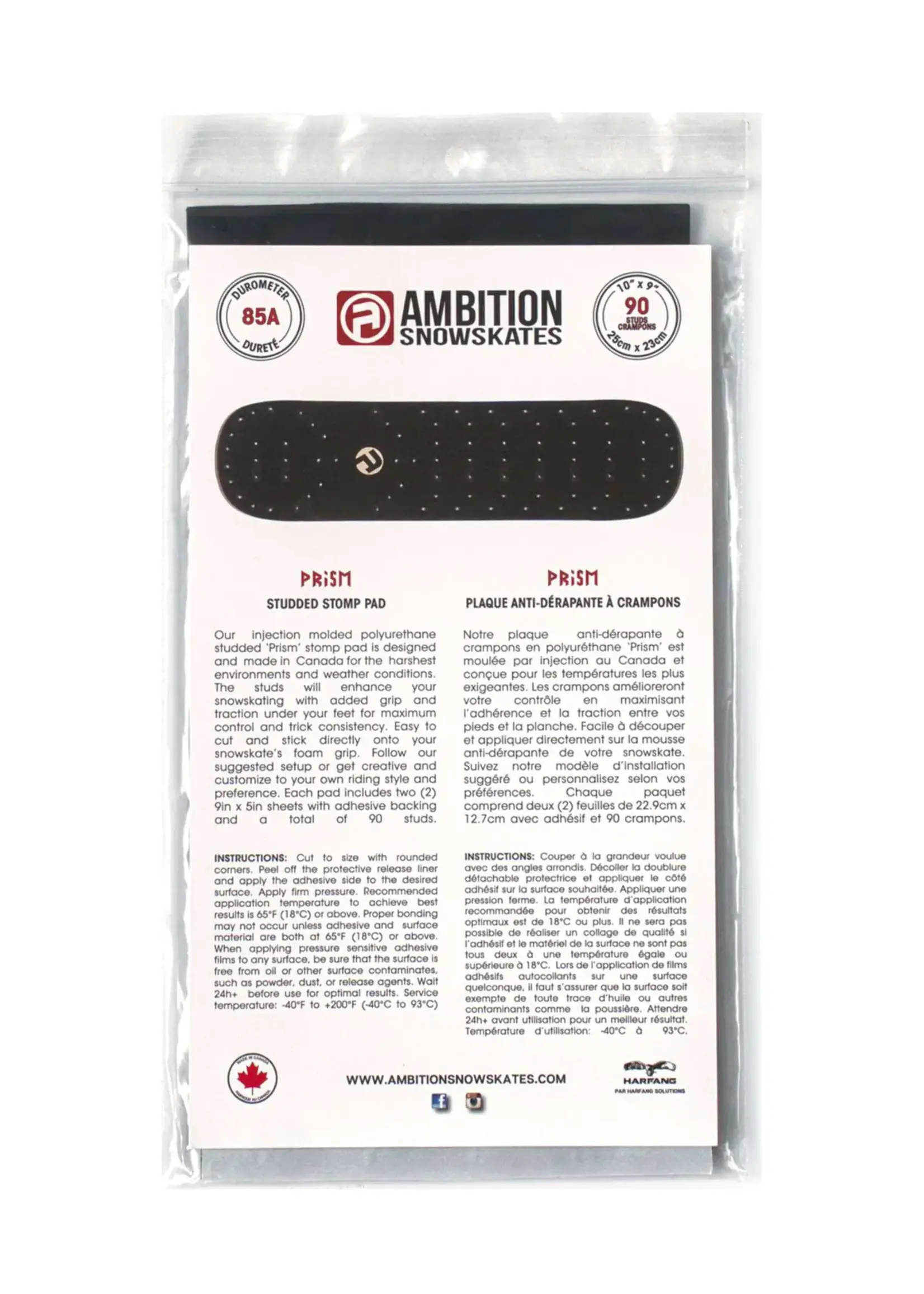 Ambition Snowskates Ambition Prism Studded Stomp Pad Snowskate Fussmatte mit Stollen