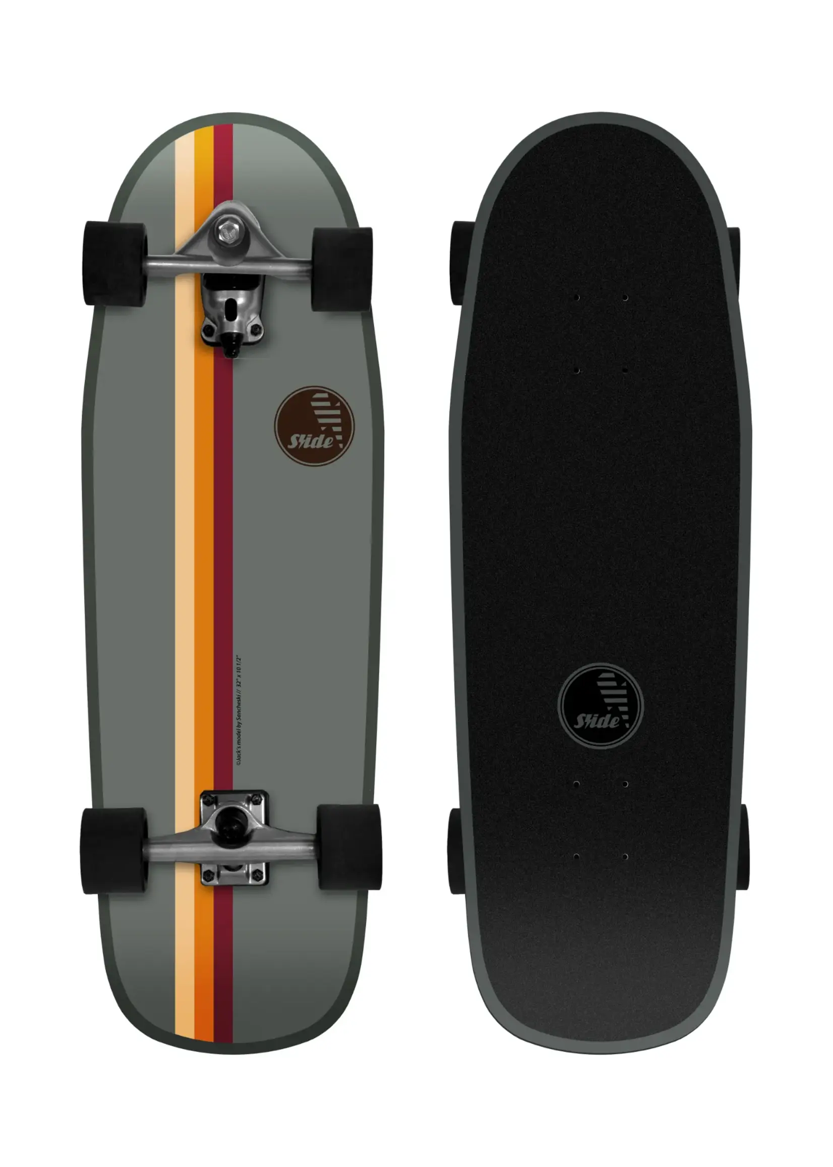 Slide Surfskates Slide Deep-Concave Ripping 32" Surfskate Komplettbrett für Carving, Bowl und Surftraining
