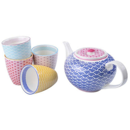 Tokyo Design Studio Theepot set Star/Wave Blauw Tokyo Design Studio Theepot set Star/Wave Blauw