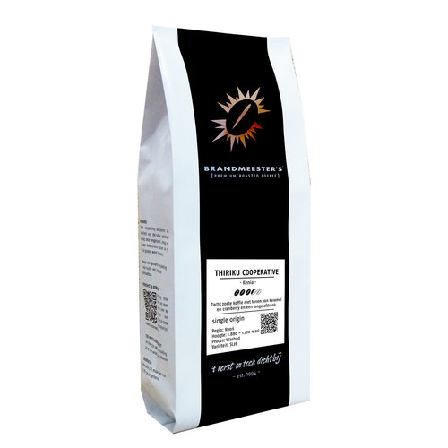 Brandmeester's Kenia - Thiriku Cooperative 250 gr. in ventielzak Brandmeester's Kenia - Thiriku Cooperative 250 gr. in ventielzak