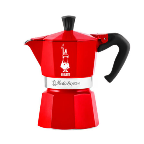 Bialetti Bialetti Mokapot Moka Express aluminium [3 kops] ROOD