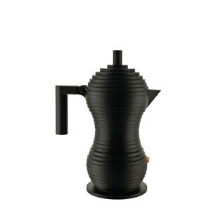 Alessi Mokapot Alessi "Pulcina" zwart/zwart 3-kops alu