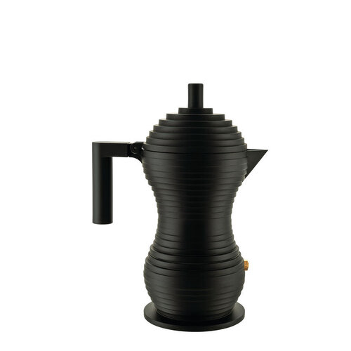 Alessi Mokapot Alessi "Pulcina" zwart/zwart 3-kops alu Alessi Mokapot Alessi "Pulcina" zwart/zwart 3-kops alu