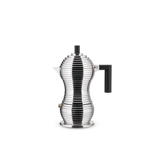 Alessi Mokapot Alessi "Pulcina" rvs/zwart 3-kops alu Alessi Mokapot Alessi "Pulcina" rvs/zwart 3-kops alu