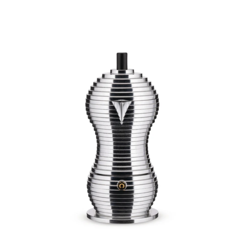 Alessi Mokapot Alessi "Pulcina" alu/zwart 3-kops