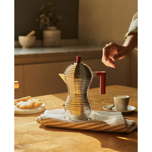 Alessi Mokapot Alessi "Pulcina" alu/zwart 3-kops