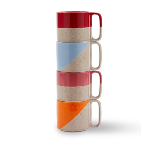 Pols Potten Pols Potten Cappu Stacking Mokken bruin set van 4