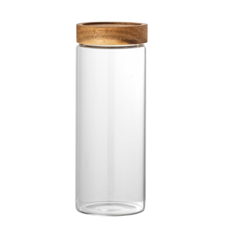 Bloomingville KAUNA Voorraadbus 690ml Glas HOUT