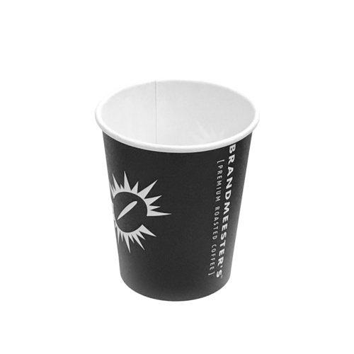Brandmeesters Paper Cup 8OZ Zwart Biologisch afbreekbaar [streng 50 stuks]