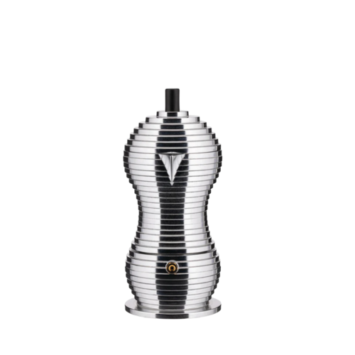 Alessi Mokapot Alessi "Pulcina" alu/zwart 3-kops