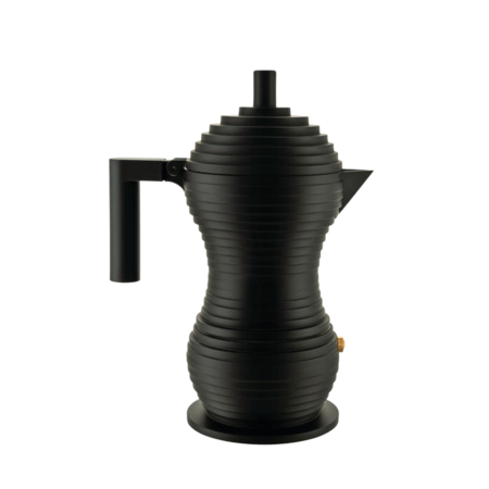 Alessi Mokapot Alessi "Pulcina" zwart/zwart 3-kops alu