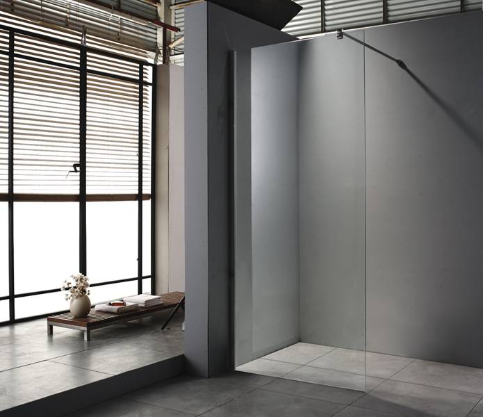 Walk in douchewand met profiel 8 mm veiligheidsglas met Nano coating 80