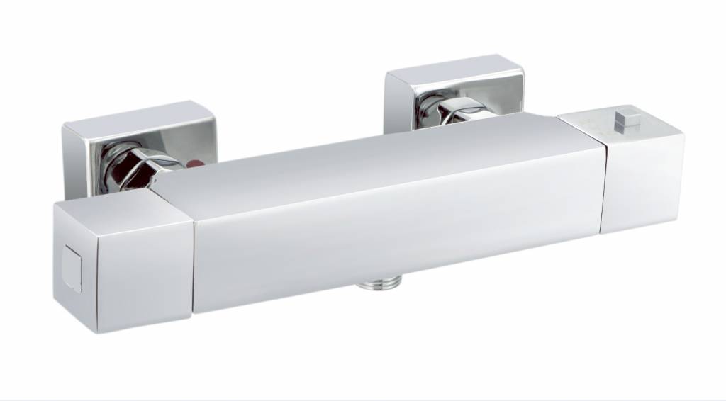 Douchemengkraan thermostatisch vierkant Chroom