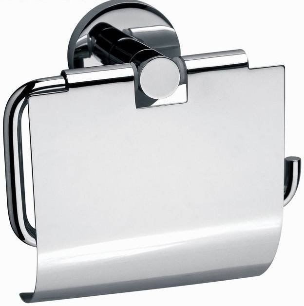 Toiletrolhouder met klep Chroom