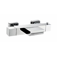 Badmengkraan thermostatisch met waterval uitloop vierkant Chroom OP = OP