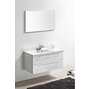 Badmeubelset met aluminium open greep 100 Hoogglans Wit zonder spiegel OP = OP