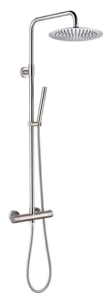 Doucheset thermostatisch (in hoogte verstelbaar) RVS douchekop 25 cm