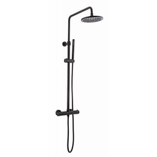 Doucheset thermostatisch (in hoogte verstelbaar) Mat Zwart douchekop 20 cm
