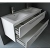 Badmeubelset met aluminium open greep 120 Hoogglans Wit zonder spiegel OP = OP
