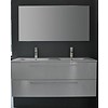 Badmeubelset met aluminium open greep 120 Hoogglans Wit zonder spiegel OP = OP