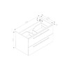 Badmeubelset met aluminium open greep 100 Hoogglans Wit zonder spiegel OP = OP