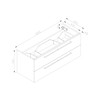 Badmeubelset met aluminium open greep 120 Hoogglans Wit zonder spiegel OP = OP