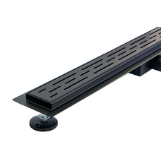 Douchegoot Mat Zwart met flens 100