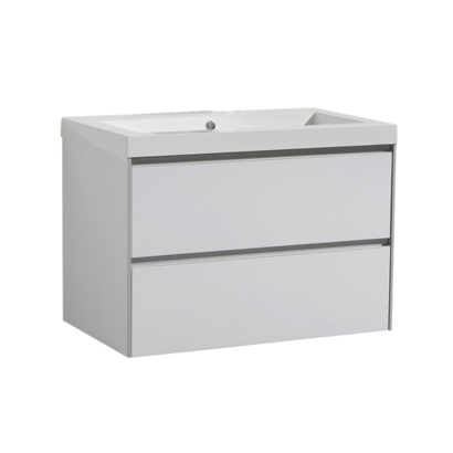 Badmeubelset greeploos 80 Hoogglans Wit zonder spiegel