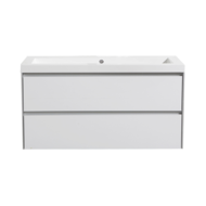 Badmeubelset greeploos 100 Hoogglans Wit zonder spiegel